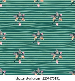 Wild strawberry seamless pattern. Wild berries floral wallpaper. Strawberry plant endless backdrop. Design for fabric, textile print, wrapping paper, cover. Vector illustration