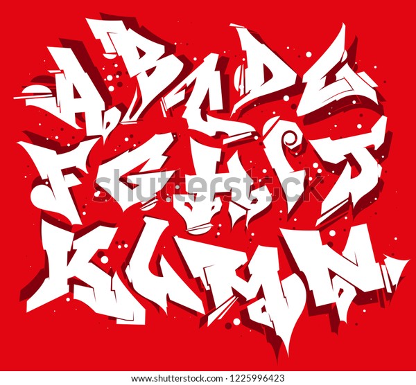 Vector de stock (libre de regalías) sobre Alfabeto de graffiti de