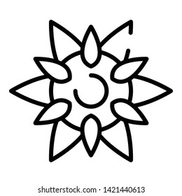 Wild sunflower icon. Outline wild sunflower vector icon for web design isolated on white background