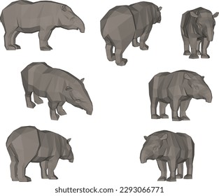 Wild tapir illustration vector sketch