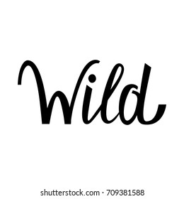 wild text isolated on white background. Wild text