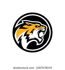 Wild Tiger, E-sports Game Logo Template. Wild cat head mascot, Tiger head emblem design for eSports team. Vector illustration