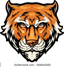 wild tiger head vector logo