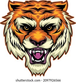 wild tiger head vector logo
