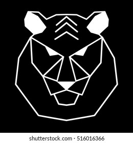 wild tiger in a linear style for use on logos, badges and can be use for greeting cards, covers, stamps, web design and other purposes