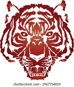 wild tiger logo for gaming team in red color