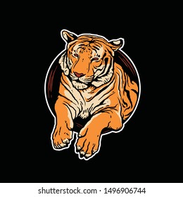 wild tiger with resting pose