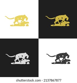 Wild tiger stripe logo illustration template