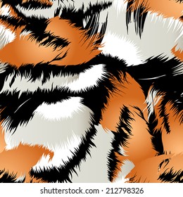 Wild Tiger Stripes In A Seamless Pattern .