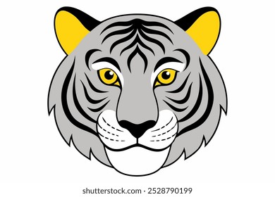 El Arte vectorial de tigre salvaje en ilustración de fondo blanco.