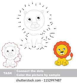Wild Toy Lion. Dot to dot educational game for kids.