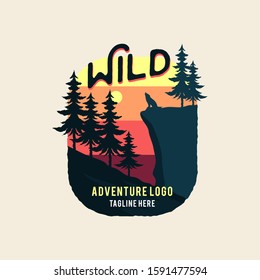 Wild Travel Vintage adventure logo
