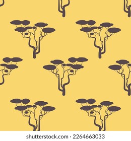Wild tree seamless pattern background