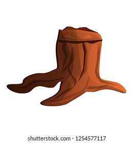 Wild tree stump icon. Cartoon of wild tree stump vector icon for web design isolated on white background