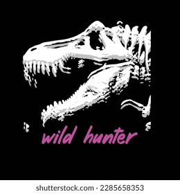 wild t-rex dinosaur illustrations vector