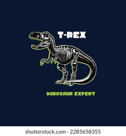 wild t-rex dinosaur illustrations vector