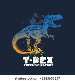 wild t-rex dinosaur illustrations vector