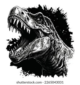 wild t-rex dinosaur strong illustration 