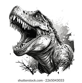 wild t-rex dinosaur strong illustration 