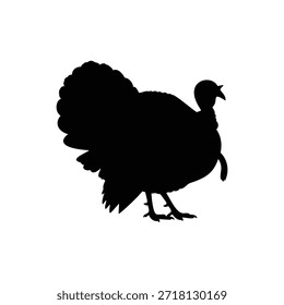 Wilde Truthahn Silhouette Vektor flache Illustration Design.