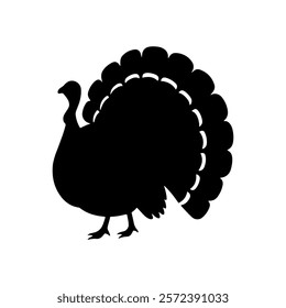 Wild turkey silhouette vector illustration design on white background.