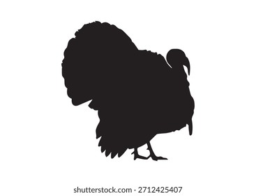 Selvagem Turquia Strutting Silhueta Vetor	
