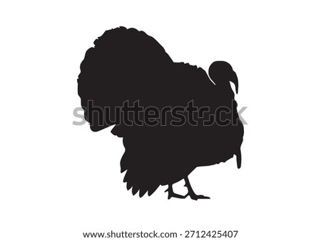 Wild Turkey Strutting Silhouette Vector	