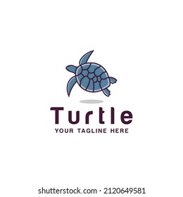 
Wild turtle logo - vector illustration, emblem design on white background