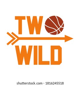 Wild two basketball orange color with arrow vector illustration