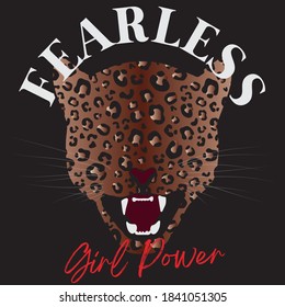 Wild typography slogan print with leopard pattern - Safari animal graphic font vector for girl tee / t shirt