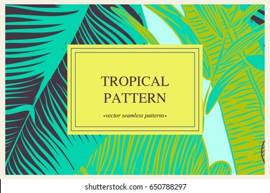 Wild vector banner with tropical plants in a trend. stylish, vector, plant, exotic illustration vector banner with tropical plants in a trend. stylish, vector, plant, exotic  trendy pattern.