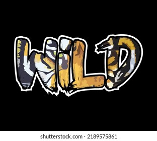 El diseño de camisetas de tipografía vectorial silvestre puede utilizarse para la impresión de pantallas de camisetas digitales, etc