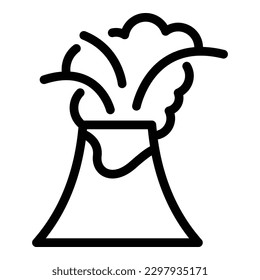 Wild volcano icon outline vector. Volcanic lava. Cross crater
