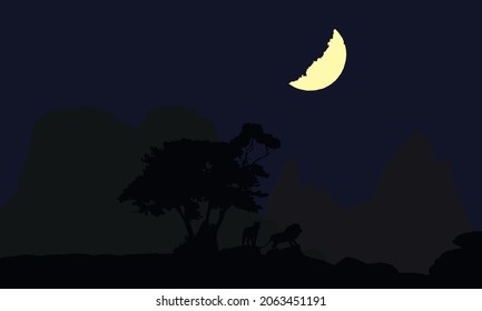 The Wild Wallpaper - This picture shows a pair of lions relaxing in the wild