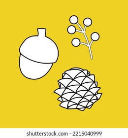 Wild Walnut and Pine Tree Digital Stamp