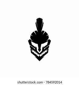 wild warrior head logo design vector illustration