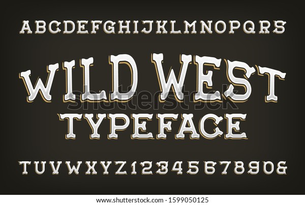 Wild West Alphabet Font Vintage Letters Stock Vector (Royalty Free ...