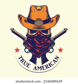 wild west american brand Vintage style Tshirt design