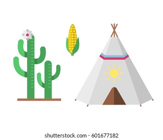 Wild west american indian designed element traditional art concept and native tribal ethnic feather culture ornament for the design vector illustration.