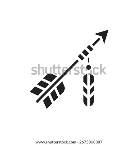 Wild West Arrow Filled Icon Vector Illustration
