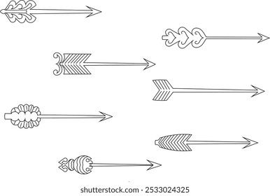 wild west arrows lineart set 
