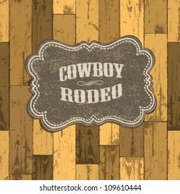 Wild west background on seamless wooden texture. Vector illustration, EPS10