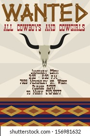 Wild West birthday party invitation