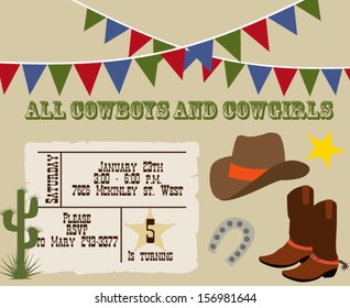 Wild West birthday party invitation