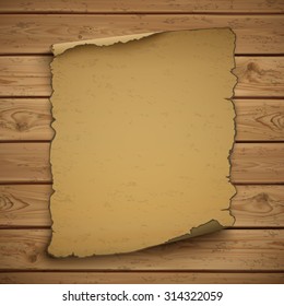 Wild west, blank, grunge, old poster on wooden planks. Vector illustration.