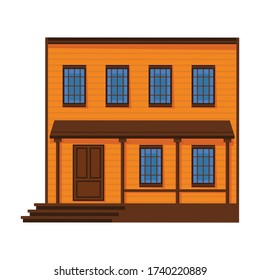 Icono del vector de construcción del oeste salvaje.Icono del vector de dibujos animados aislado en el fondo blanco de la construcción del oeste salvaje.