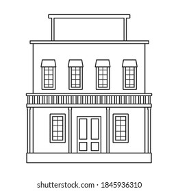 Wild west building vector icon.outline vector icon isolated on white background wild west building.