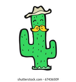 caricatura de cactus del oeste salvaje