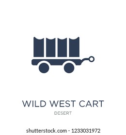 wild west Cart icon. Trendy flat vector wild west Cart icon on white background from Desert collection, vector illustration can be use for web and mobile, eps10
