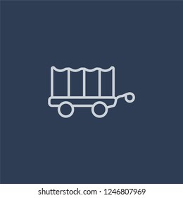 wild west Cart icon. Trendy flat vector wild west Cart icon on dark blue background from Desert  collection